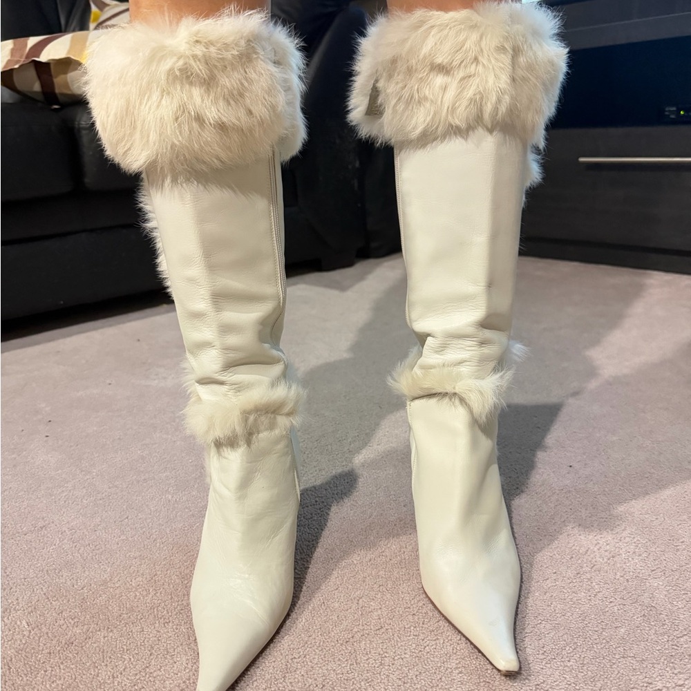 Vintage Winter White leather & fur - Picture 10 of 14